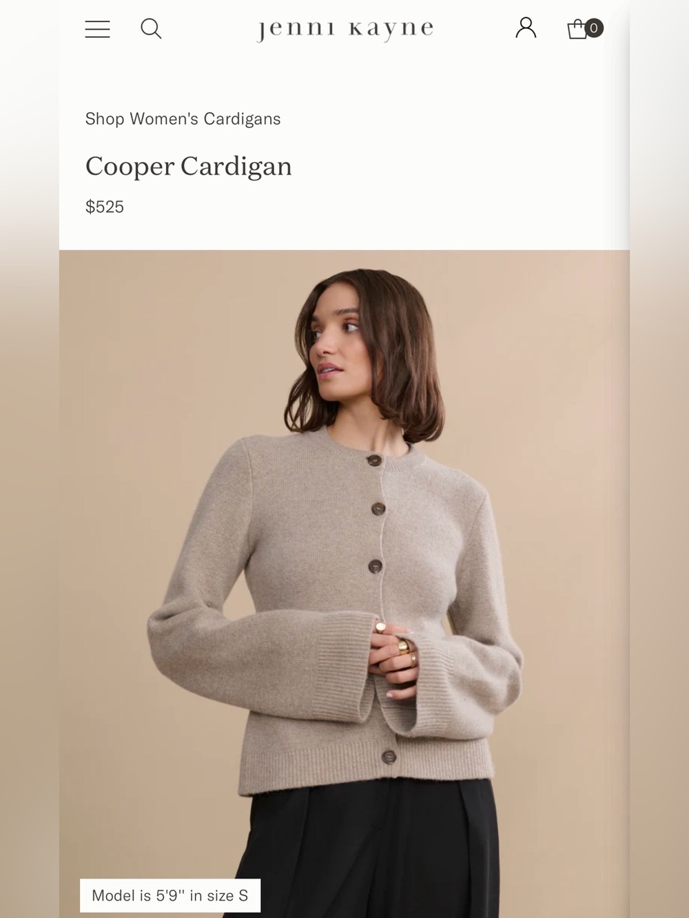Jenni Kayne Taupe Cooper Cardigan